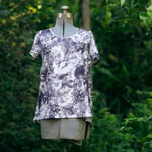 B&w floral Lularoe Classic t-shirt